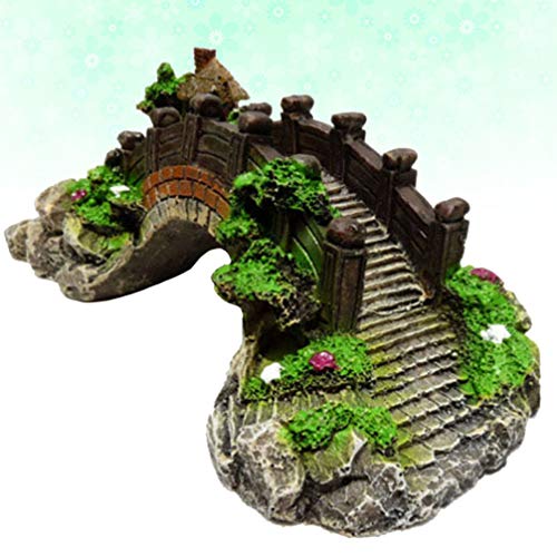 balacoo Fish Tank Bridge Decor Middle Resin Pavilion Ornament for Aquariums Elegant Aquarium Decoration Easy to Clean Safe for Fresh Saltwater Fish Enhance Visual Appeal