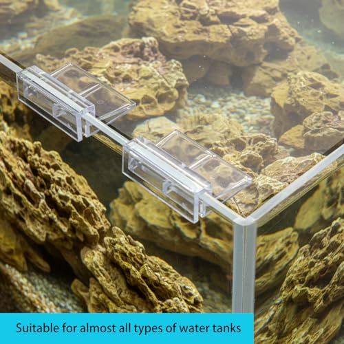 CIATBYYJ 6Pcs Small Aquarium Lid Clips, 6mm Acrylic Fish Tank Lid Holder for Rimless Aquarium Glass Top