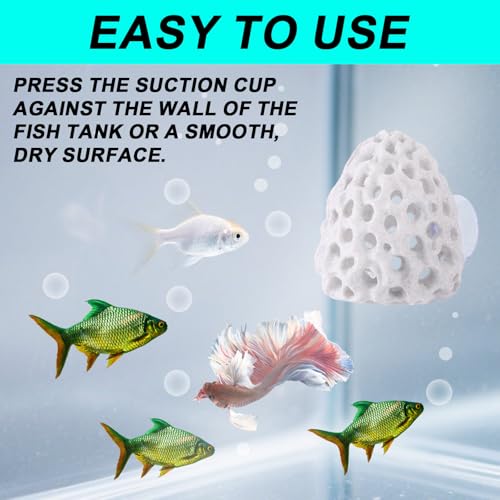 Shrimp Dome Hide, Plastic Porous Designed Aquarium Dome Hide Cave Shelter Hideout with Suction Cup Aquarium Decor Fish Tank Accessories for Small Fish Shrimp Guppy Hiding House Resting(White)