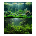 2 Packs Underwater Aquarium Background Lush Green Aquatic Plants Fish Tank Background Undersea Stone with Moss Tropical Reptile Tank Backgrounds Under The Sea World Aquarium Backgrounds 36x18in - color: Dark Green, size: 36(W)x18(H)in
