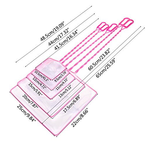 Fishing Tank Net Plastic Soft Square Mesh Fish Shrimp Capture for Aquarium Tools Pink Rectangle 4
