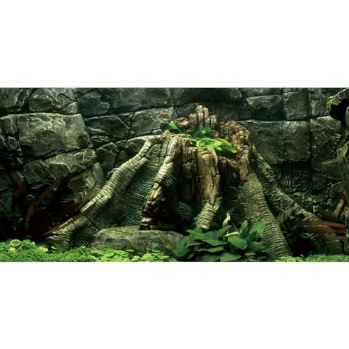 AWERT 72x24 inches Stone Aquarium Background River Bed & Lake Aquarium Vinyl Background Stone Fish Tank Background