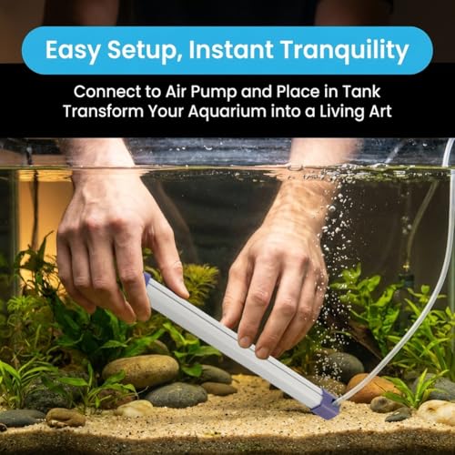 9.8 Inch Aquarium Bubble Strip, Bubble Curtain Wall Aquarium Air Stone Kit, Quiet Oxygen Diffuser, Fish Tank Bubbler Decorations for Freshwater Saltwater - size: 9.8 Inch