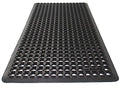 Rhino Mats, K-Series Comfort Tract Anti-Fatigue Drain-Thru Beveled Floor Mat, Drainage Non-Slip Grease-Resistance for Kitchen, Restaurant, Pool, Gym, Bar or Patio (Black, 2' x 4' x 0.5") - size: 2' x 4' x 0.5" Black