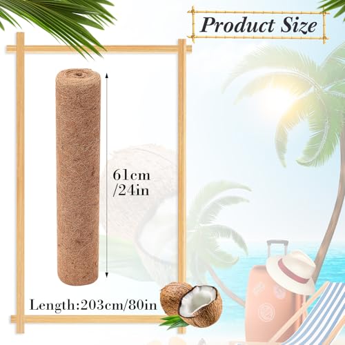 Jetec Coconut Liners for Planters, 24x 140 Inch Natural Coco Planter Roll Liner for Hanging Basket, Reptile Carpet, Fiber Mat, Garden Decoration, Animal Pet Reptile Pad - size: 24 x 80 Inch