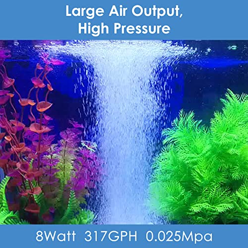 AquaMiracle Quiet Aquarium Air Pump 200/317/475GPH High Pressure Commercial Air Pump Pond Aerator Bubbler Hydroponics Air Pump Oxygen Pump - size: For Tanks up to 800 Gal