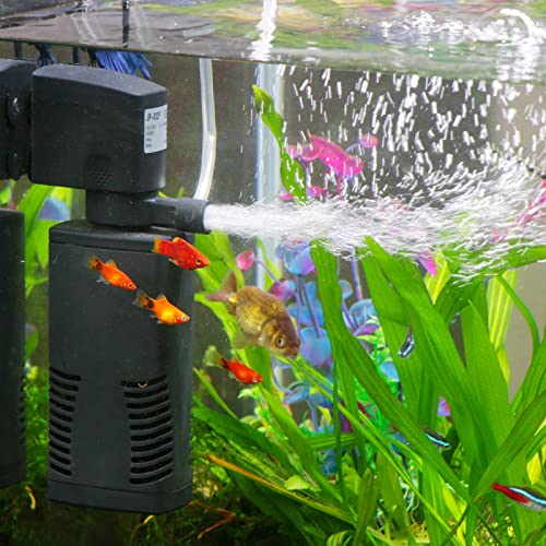 TARARIUM Fish Tank Filter for 15-40 Gallon Tank Crystal Clear Powerful Internal Aquarium Filters Submersible Pump& Filter System Turtle Tank Accessories - size: JP-022F(160GPH)for 15~40 Gallon