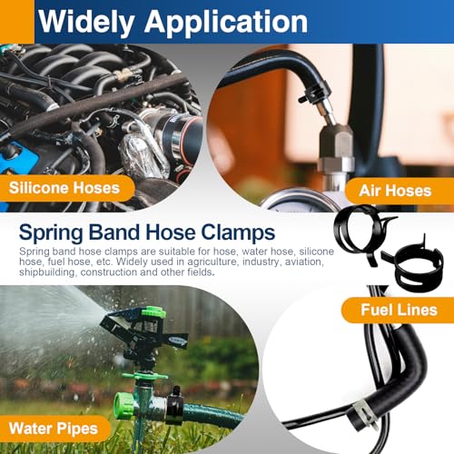 6mm (0.24") Spring Band Hose Clamps, 30 Pack Small Hose Clamps for 5.5-6.5mm OD Fuel Line, Garden Watering Tubes, Air Tubes & Vacuum Hose - size: 6mm