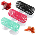 3 Pcs Betta Tunnel Hammock, Betta Fish Toys, Fish Tank Accessories with Suction Cups for Small Fishes and Shrimps, Aquarium Decor, Suit Hideout and Play Area (Black, Green, Rose Red)
