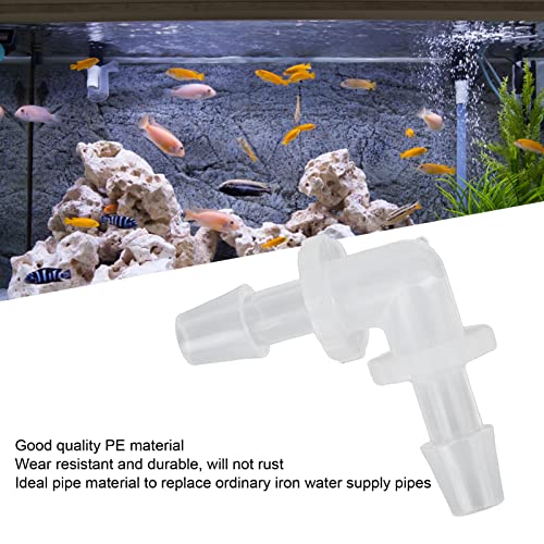SUNGOOYUE Plastic Fitting 90 PE Elbow Hose Connector 6.4mm Same Diameter Tube Fitting for Pump Tube and Silicone Fish Tank Hose Connection Antiscratch Antirust (4.8mm) - size: 4.8mm
