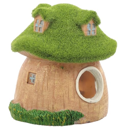 POPETPOP Aquarium Mushroom Fish Hideout - Resin Fish Tank Caves, Hamster Mushroom House, Fish and Shrimp Shelter Landscape Cave for Christmas Fish Tank Decorations