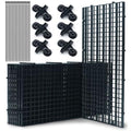 LINLAN Aquarium Fish Tank Dividers Set, 8 Pcs 15X30 cm Aquarium Grid Plastic with 6 Pcs Sucker Clips and 20 Pcs Cable Ties, Egg Crate for Fish Isolation(Black) - color: Black, size: S