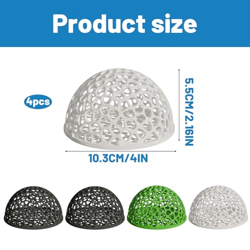 Shrimp Hides for Aquarium, 4-Piece Fish Tank Accessories Set, Aquarium Cave Hideout for Breeding and Shelter, Decorative Fish Tank Decorations with 4.1 Inch Diameter