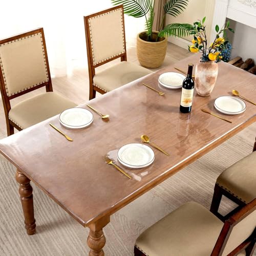 16 x 22 Inch Clear Table Cover Protector, 2mm Thick Mat, Plastic Table Cover, Vinyl Protector, Desk Mat for Top of Desk - size: 16" x 22"