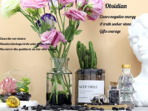 Obsidian Healing Crystal Chips Bulk Gemstones Sets Tumbled Crushed Stones Crushed Crystals Natural Rocks for Fountain Rocks Decoration Reiki Energy Balancing Meditation Aquarium Gravel 0.44lb - color: Obsidian, size: 0.44 Pound