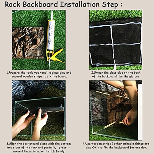 Tfwadmx Rock Terrarium Background 3D Reptile Tank Background Board Amphibian Stereo Backdrop Wall Snake Habitat Decor for Lizard Bearded Dragon Gecko Spider Chameleon Turtle Fish (Yellow Rock) - color: Yellow Stone