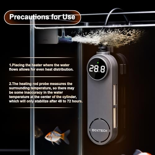 boxtech Betta Fish Tank Heater - Small Aquarium Heater 75w for Turtle Tank with Led Digital Display, External Temperature Controller for 8 to 17 Gallon Tanks - size: 75w for 8 to 17 gallon tank