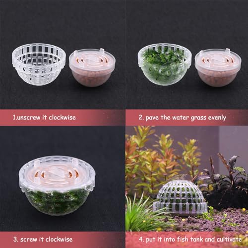 balacoo Aquarium Moss Ball Holder, Plastic Fish Tank Plant Container, Aquarium Moss Holder with Mineral Balls for Shrimp Fish Tank Plant Shaping Accessories