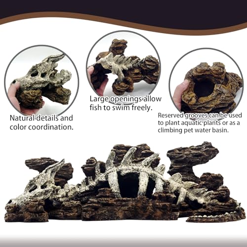 Allcolor Fish Tank Decor Rocks.Aquarium Decoration Model.Easy Superior Aquascape (Wilderness Keel) - style: Wilderness Keel