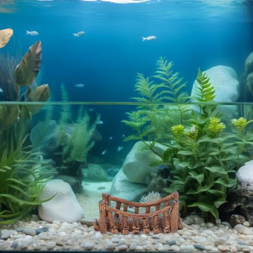 SHINEOFI 2pcs Mini Aquarium Bridge Decor – Ceramic Fish Tank Bridge Accessories, Small 3-inch Japanese Style Ornamental Statues for Fairy Garden and Aquarium Landscaping