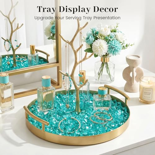 DomeStar Teal Fake Ice Rocks, 150PCS Acrylic Gems Crystals Plastic Shamrock Diamonds Centerpiece for Vase Fillers DIY Craft Wedding Party Table Scatter Decorations - color: Teal