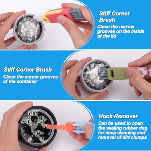 XANGNIER 3 in 1 Cup Lid Gap Cleaning Brush Set,Multifunctional Water Bottle Lid Cleaner Brush,3 Pack Water Bottle Crevice Cleaning Tool,Tumbler Lid Cleaner Brush for Stanley/YETI Cup,Kitchen Gadgets - color: 3 in 1 Cup Lid Cleaning Brush-3 Pack