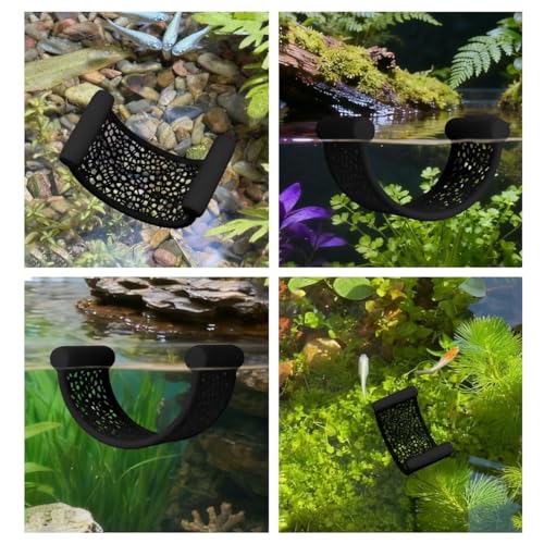 ZYAMY 2PCS Floating Betta Hammock Floating Rest Platform Small Aquarium Landscape Decoration for Nano Tank Shrimp Fish Tank Accessory Decoration Black
