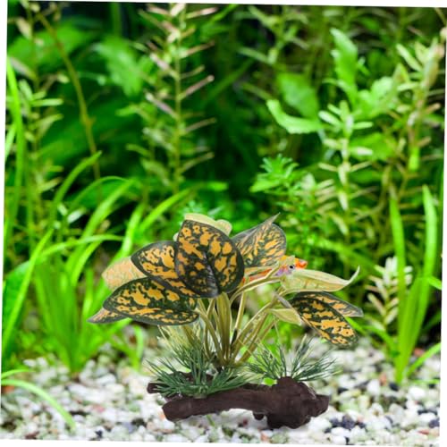 2pcs Aquarium Artificial Plastic Plants Fish Tank Accessories Leaf Hammock Pad Small Tank Decorations Plastic Fish Hides for Betta and Goldfish