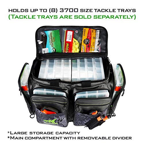 KastKing Fishing Gear & Tackle Bags - Saltwater Resistant Fishing Bags - Fishing Tackle Storage Bags - color: B2: Large-Lunker(Without Trays, 19.7"x13"x10.6")-Blackout