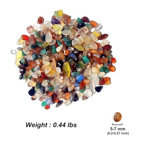 Rocks for Plants Indoor,Aquarium Gravel,0.44lb Agate Aquarium Gravel Rocks,Crystal Chips Stone Crushed Quartz for Crafts, Vases Filler, Succulent Plants, (Agate) - color: Agate