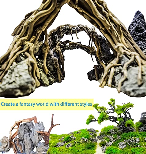 Vmiapxo 8 Pieces Natural Driftwood for Aquarium Decor, Assorted Sinkable Spider Wood, Reptile Drift Wood Branches Fish Tank Decorations (3.15''-4'') - size: 3.15"- 4"