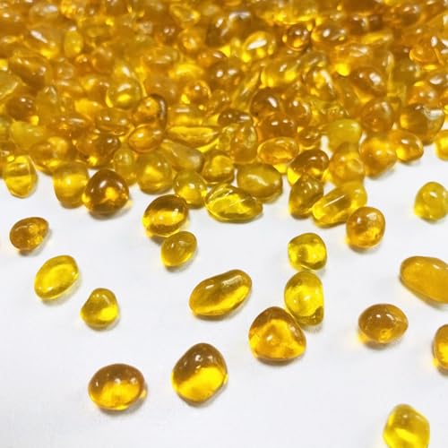 0.88LB Yellow Fish Tank Gravel Aquarium Glass Stones Sea Glass Pebbles Aquarium Gravel Rocks Fish Tank Rocks, Beads Pebbles Rock Sand Glass Gems Stones for Vase Filler Turtle Fish Tank Decoration - color: Yellow