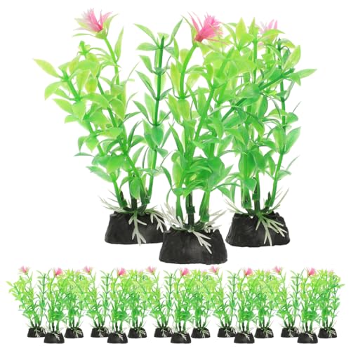 TOYANDONA 20pcs Aquarium Plants Artificial Plastic Fish Tank Decorations Underwater Aquatic Plants for Freshwater Fish Tanks Household Aquarium Décor