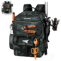 KastKing BaitSpace Fishing Tackle Backpack with Removable Bait Binder,2 Rod Holders Storage Fishing Gear and Equipment - color: F: Black Camo（Without tackle box）