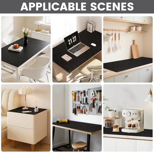 Floral Table Cover Protector Table Craft Mat, 36 x 72 Inch Upgraded 2.0mm Thick, Floral PVC Table Top Protector for Dining Room, Waterproof Black Desk Pad Mat, Easy to Wipe & Cut - size: 72" x 36" (Rectangular)