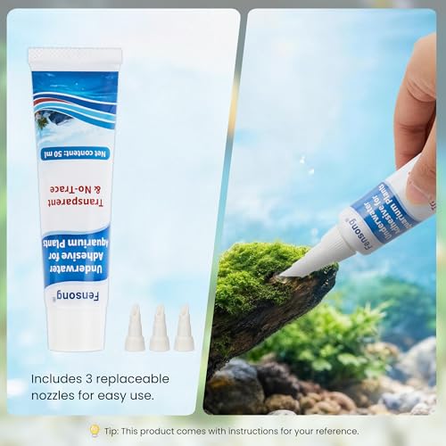 Aquarium Glue Kit – Underwater Gel & Skeleton Gel, Safe for Fish & Plants, Includes Tweezer, Precision Nozzles & Spray Tips, Perfect for Aquascaping & Hardscape