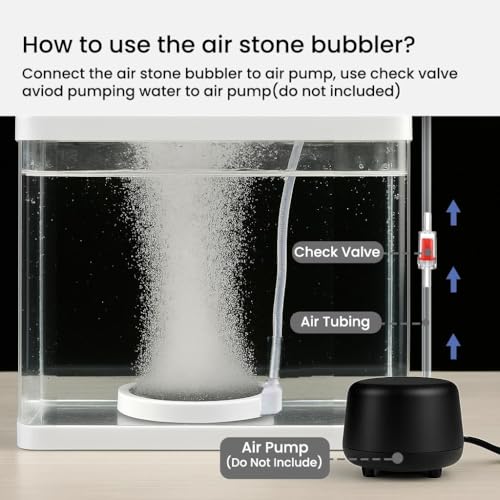 Aquarium Bubbler Air Stone – 4 Inch Fish Tank Nano Quiet Dissolved Oxygen Diffuser Make Super Tiny Bubbles for 35-100 Gallon Aquarium Fish Tank Hydroponics - size: 10cm, for 35-100 Gal