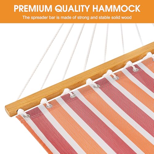 Lazy Daze Hammocks Quick Dry Hammock with Spreader Bar Textliene Fabric Double 2 Person Hammock with Chains Outdoor Patio Poolside Backyard Beach 450 lbs Capacity, Red Stripes - color: Red Stripes