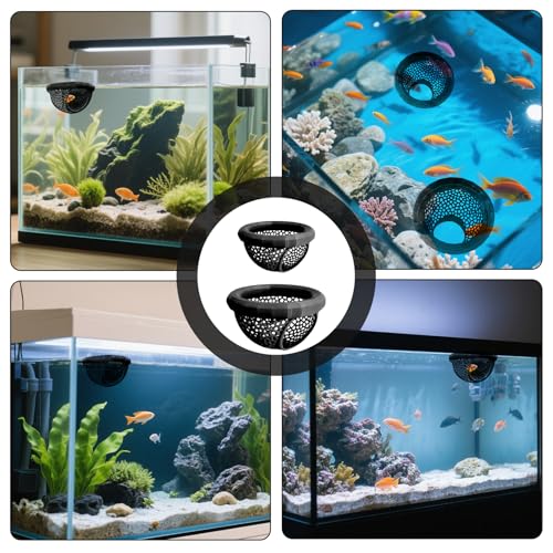 2 Pcs Betta Fish Tank Accessories, Betta Hide & Hammock, 3D Printed Aquarium Decorations, Floating Betta Resting Spot, Black