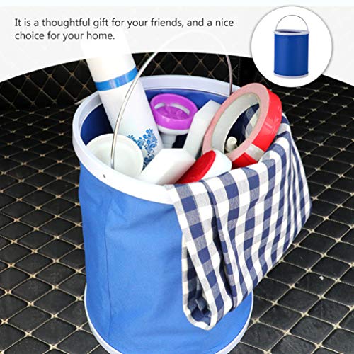 Wakauto Collapsible Water Bucket Folding Bucket Portable Water Storage Container Wash Basin Foot Bath Tub for Fishing Camping Travel Gardening Blue 9L - color: Blue 11l