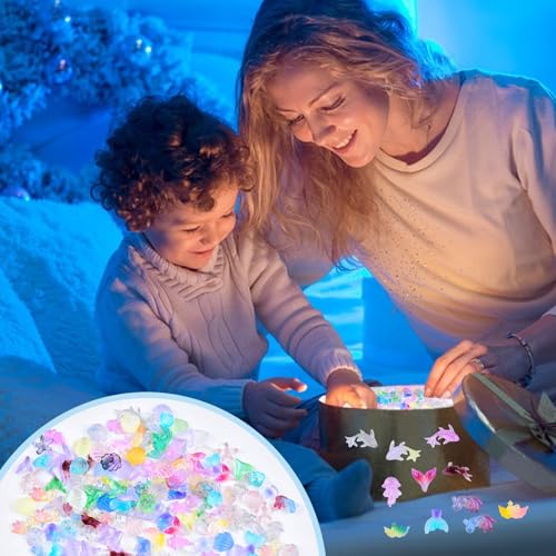 200 Pcs Mini Resin Ocean Animals Miniature Plastic Fish Aquarium Decorations Tiny Sea Animal Variety Figurines to Hide for DIY Crafts Fairy Garden Dollhouse Micro Landscaping Fish Tank