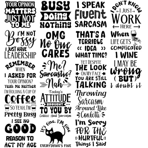 GLOBLELAND 18 Sheets Funny Sarcasm Silhouette Transfer Stickers 3.9x3.6inch Sasquatch Decals Stickers Humorous Text Rub on Transfer for Furniture Vase Glass Mason Jar Decorations Art Crafts - style: Sasquatch
