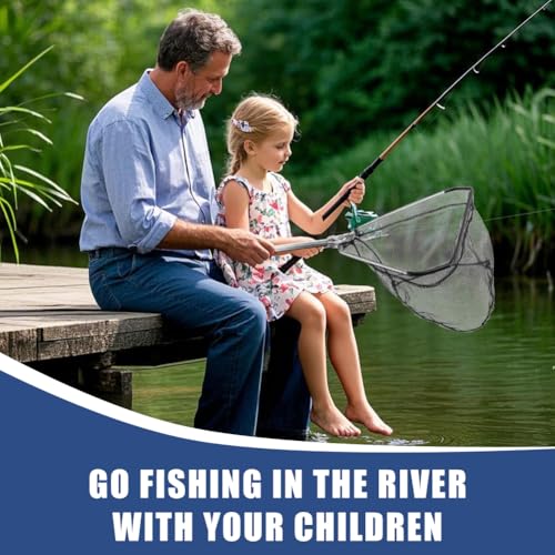 Fishing Net Foldable Minnow Nets with Aluminum Collapsible Telescopic Pole Handle and Nylon Mesh, Small Fishing Landing Net, Safe Fish Catching or Releasing