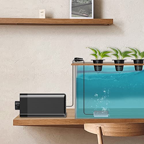 AC Infinity Air Pump One-Outlet Adjustable Oxygen Pump Kit with Tubing, Check Valve, and Air Stone, for Aquariums, Ponds, and Hydroponics Systems - size: 4.72 L Inch x 2.75 W Inch x 2.51 H Inch