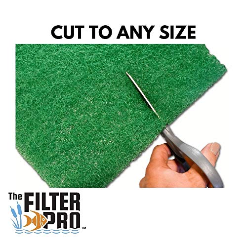Green Coarse Filter Media, 2" Thick, 16" x 56" Roll, Perfect for Aquariums, Ponds or Water Gardens, Made in USA