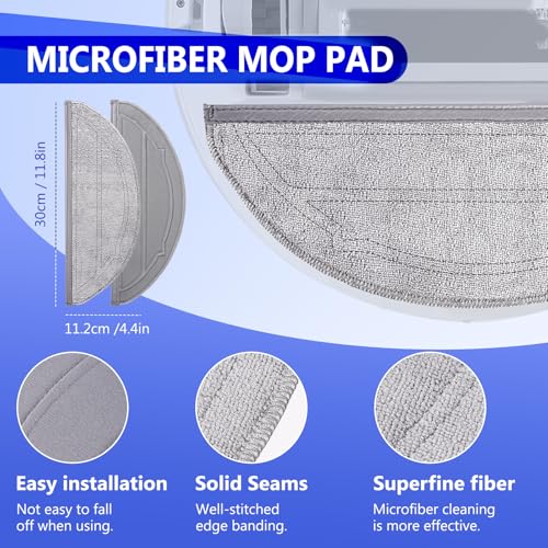 32 Pcs Q10 S5+ Replacement Accessories Compatible with Robo rock Q10 S5 / Q10 S5+ Robot Vacuum, 2 Main Brushes, 6 Mop Pads, 4 HEPA Filters, 6 Scent Tablets, 6 Side Brushes, 6Dust Bags - size: for Q10 S5+