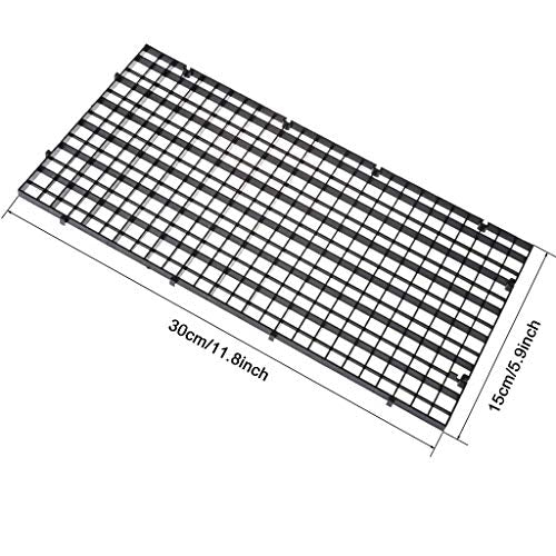 6 Pcs Aquarium Fish Tank Divider Plastic Egg Crate Aquarium Filter Bottom Tray Grid Isolation Board Partition Net Pane Separator for Mixed Breeding Light Diffuser,8 Pcs Sucker Clips Suction Cups,Black
