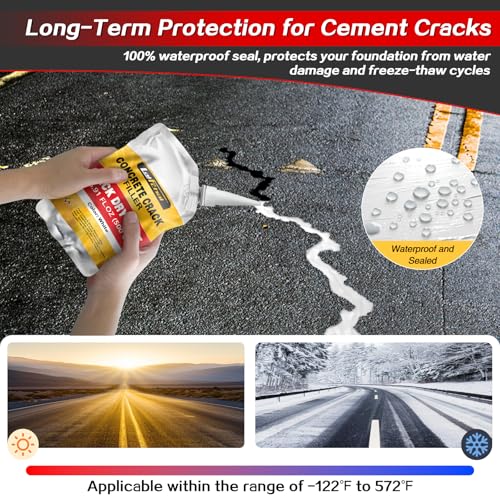 Concrete Crack Filler, Cement Crack Filler, Fast-Drying Crack Filler, Self-Leveling Caulking Sealan Effectively Repairs Cracks in Driveways, Sidewalks, Patios, and Window Sills (6 Pack - 6.6LB) - style: 6 Pack - 6.6LB