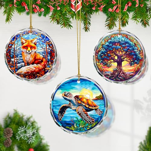 Stained Glass Sea Turtle Ornament - Christmas Tree Decor, Gift Exchange Present - color: Sea Turtle