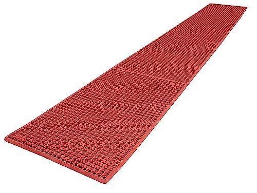Rhino Mats, K-Series Comfort Tract Anti-Fatigue Drain-Thru Beveled Floor Mat, Drainage Non-Slip Grease-Resistance for Kitchen, Restaurant, Pool, Gym, Bar or Patio (Terra Cotta, 3' x 20' x 0.5") - size: 3' x 20' x 0.5" Terra Cotta